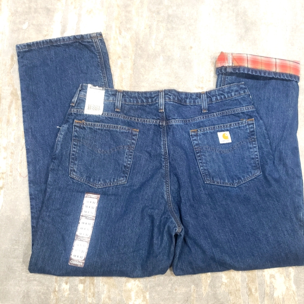 NWT..Carhartt For Women Flannel Lined Jeans..Size